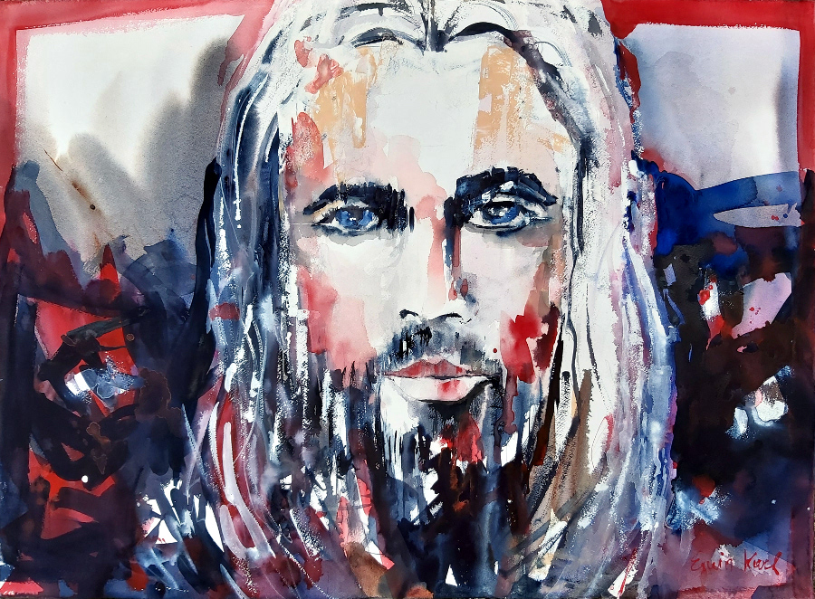 jesus jung aquarell watercolour modern art lifestyle